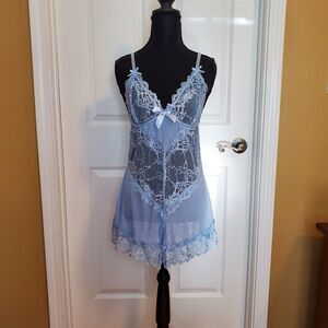 Fashion Nova Baby Blue Babydoll Lingerie Size MEDIUM NWT